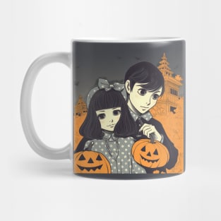 Halloween Couple with Pumpkin Mug